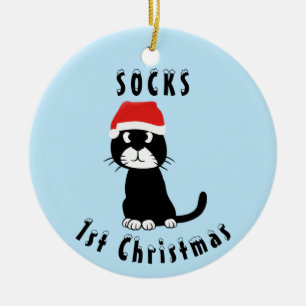 Adorno De Cerámica Navidades del gato