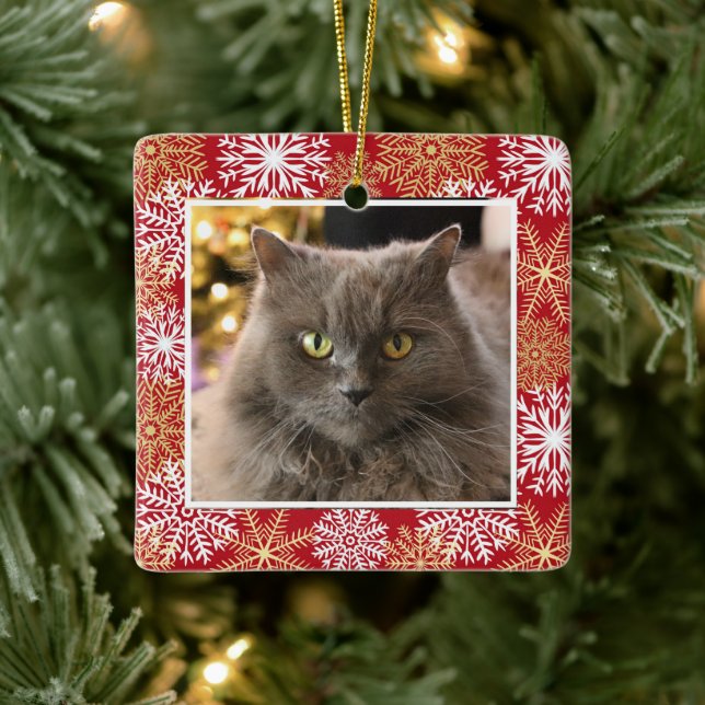 Adorno De Cerámica Navidades del gato Mascota personalizado perro con (Árbol)