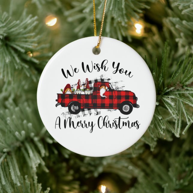 Adorno De Cerámica Navidades del gnomo del país añaden sentimiento (Árbol)