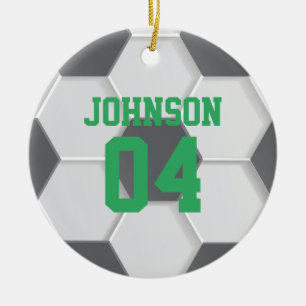 Adorno De Cerámica Navidades del Green Soccer Ball