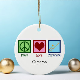 Adorno De Cerámica Navidades del jugador de Personalizado Peace Love