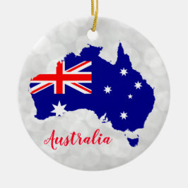 Adorno De Cerámica Navidades del Mapa de Bandera de Australia