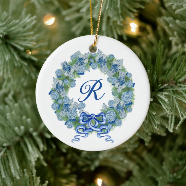 Adorno De Cerámica Navidades del Monograma Ginger Jar Jars Chinoiseri (Árbol)