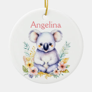 Adorno De Cerámica Navidades del oso Koala para bebé personalizado