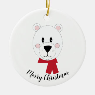 Adorno De Cerámica Navidades del oso polar