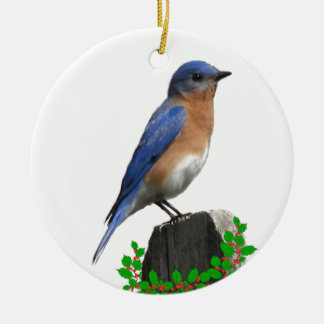 Adorno De Cerámica Navidades del pájaro azul