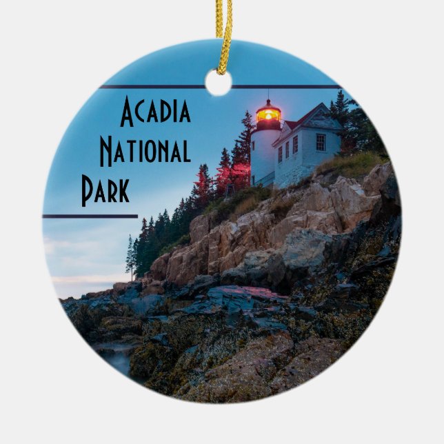 Adorno De Cerámica Navidades del Parque Nacional de Acadia (Frente)