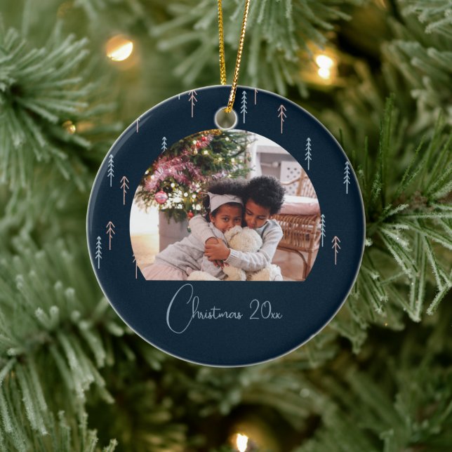 Adorno De Cerámica Navidades del patrón de árbol moderno fotográfico (Árbol)