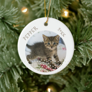 Adorno De Cerámica Navidades del Patrón de Estrellas de Cat 2