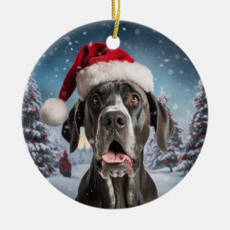 Adorno De Cerámica Navidades del perro del gran danés Keepsake