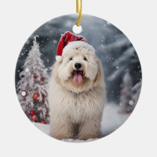 Adorno De Cerámica Navidades del perro puli Keepsake