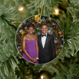 Adorno De Cerámica Navidades del presidente Barack Obama y Michelle