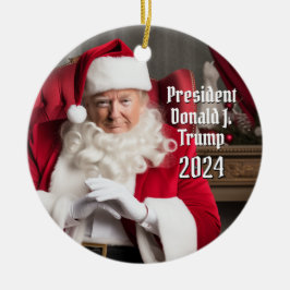 Adorno De Cerámica Navidades del presidente Donald Trump Santa Claus 