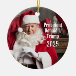 Adorno De Cerámica Navidades del presidente Donald Trump Santa Claus 