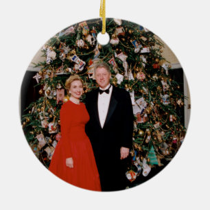 Adorno De Cerámica Navidades del presidente estadounidense Bill Clint