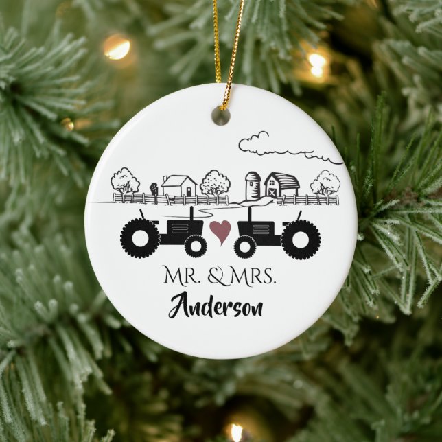 Adorno De Cerámica Navidades del Sr. y la Sra. Tractor 1 (Árbol)