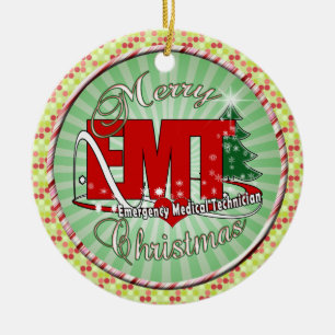 Adorno De Cerámica NAVIDADES del Técnico Médico de Emergencia de EMT
