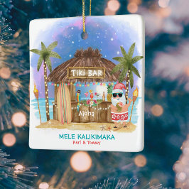 Adorno De Cerámica Navidades del Tiki Beach Bar Moonlight Santa Tropi