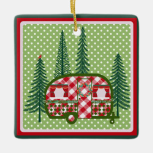 Adorno De Cerámica Navidades del Trailer de Camper Dulce