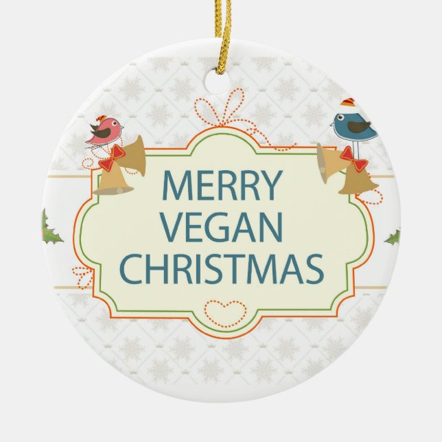 Adorno De Cerámica Navidades del Vegan (Frente)