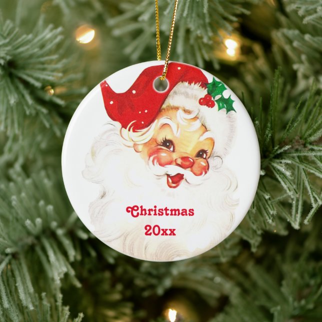 Adorno De Cerámica Navidades del Viejo Santa Claus Retro Jolly (Árbol)