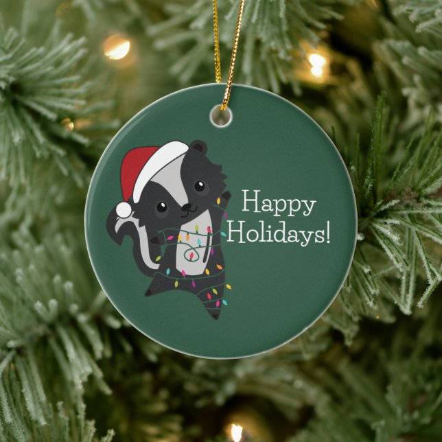 Adorno De Cerámica Navidades del zorrillo desprecian a animales de in (Árbol)