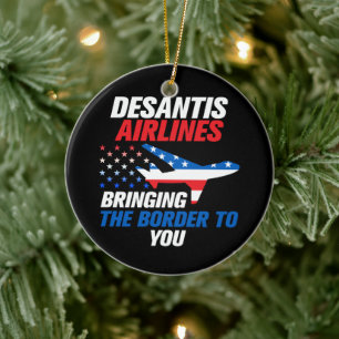 Adorno De Cerámica Navidades DeSantis Airlines Funny DeSantis 2024