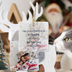 Adorno De Cerámica Navidades dicen foto superposición de texto capric