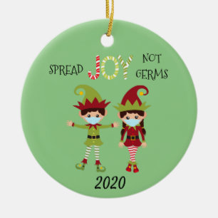 Adorno De Cerámica Navidades difunden alegría no gérmenes Elf 2020