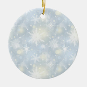 Adorno De Cerámica navidades, diseño, blanco, copos de nieve, claro,