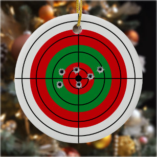 Adorno De Cerámica Navidades disparadores de armas de tiro en vacacio