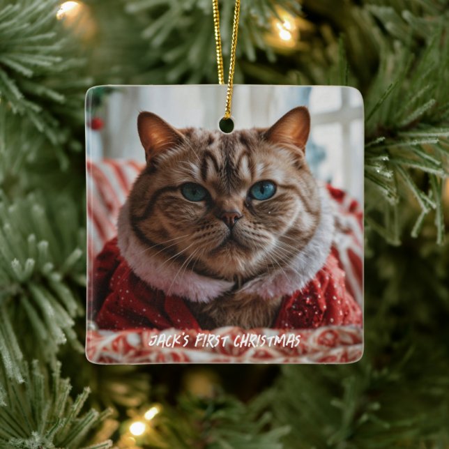 Adorno De Cerámica Navidades divertidos con la foto de su Mascota (Árbol)
