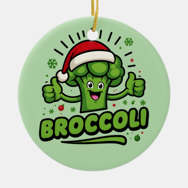 Adorno De Cerámica Navidades divertidos de Broccoli niños pequeños na (Frente)