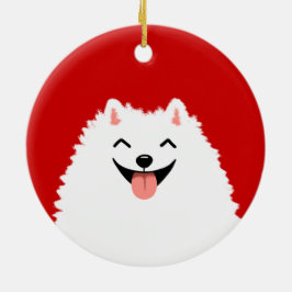 Adorno De Cerámica Navidades divertidos de caricatura de Pomerania Bl