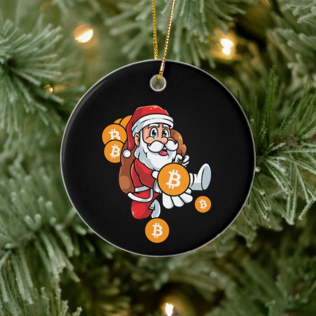 Adorno De Cerámica Navidades divertidos de criptografía de Bitcoin Sa (Árbol)