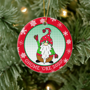 Adorno De Cerámica Navidades divertidos de Gnome Pun