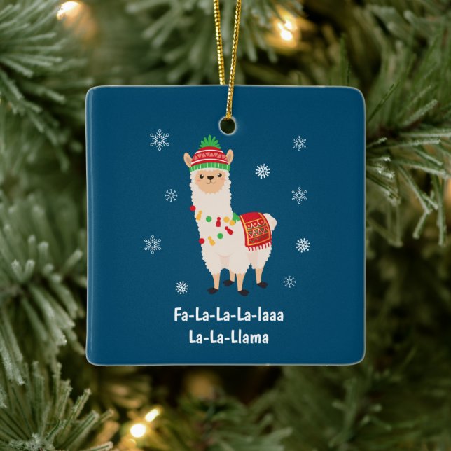 Adorno De Cerámica Navidades divertidos de Llama Pun (Árbol)