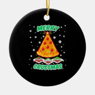 Adorno De Cerámica Navidades divertidos de pizza