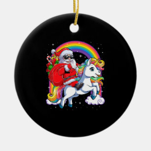 Adorno De Cerámica Navidades divertidos de Santa Claus viajando por U