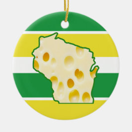 Adorno De Cerámica Navidades divertidos de Wisconsin Quese Head
