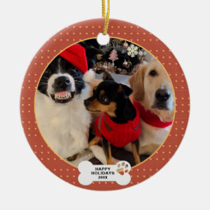 Adorno De Cerámica Navidades divertidos Personalizado Mascota Foto