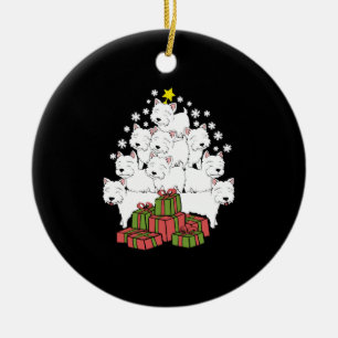 Adorno De Cerámica Navidades divertidos Westie Xmas Tree