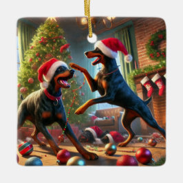 Adorno De Cerámica Navidades Dobie divertidos