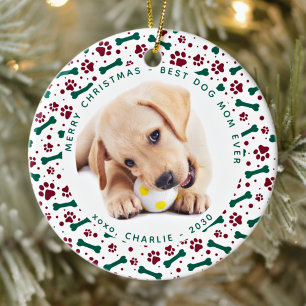 Adorno De Cerámica Navidades DOG MOM Mascota personalizado  personali