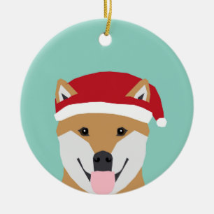 Adorno De Cerámica Navidades Doge Ornament - perro navidades shiba in