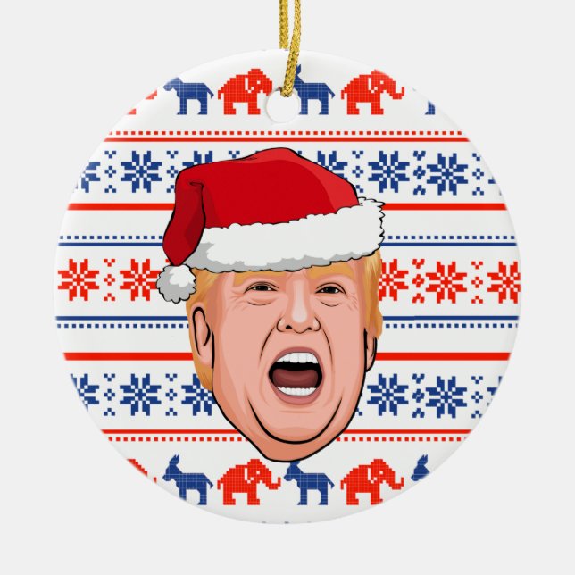 Adorno De Cerámica Navidades DONALD TRUMP (Frente)