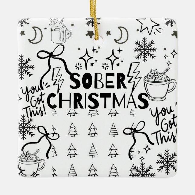 Adorno De Cerámica Navidades Doodle Sober (Anverso)