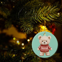 Adorno De Cerámica Navidades educados Teddy Bear Personalizado