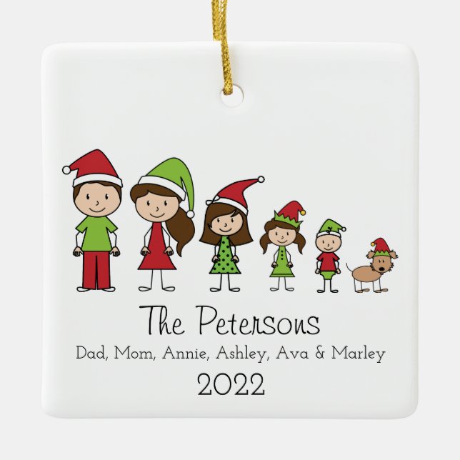 Adorno De Cerámica Navidades educados y familia personalizada con cer (Anverso)