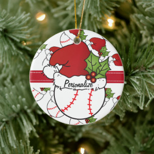 Adorno De Cerámica Navidades El béisbol personaliza